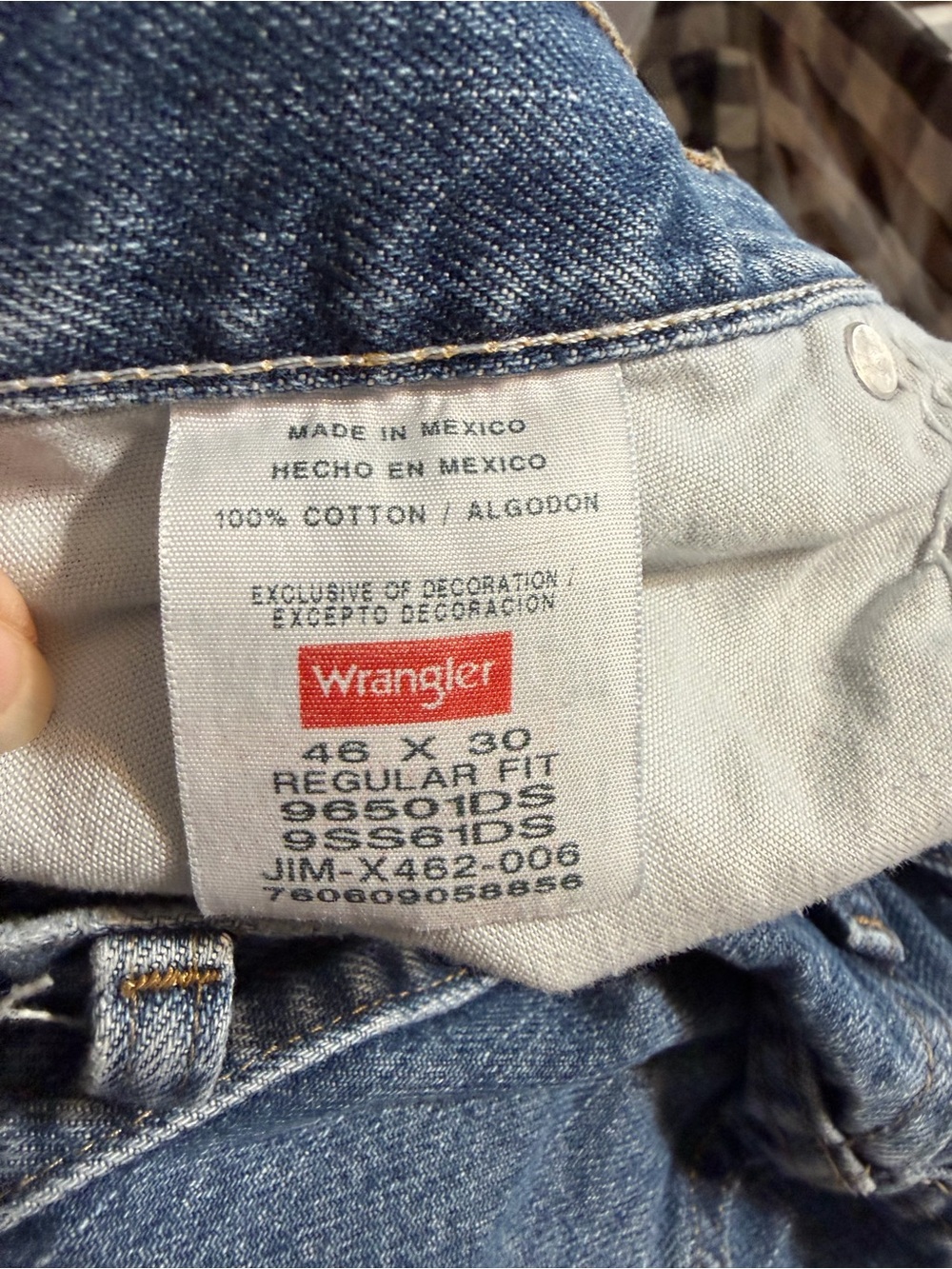 Wrangler Jeans with Red Logo on Medium Blue Denim